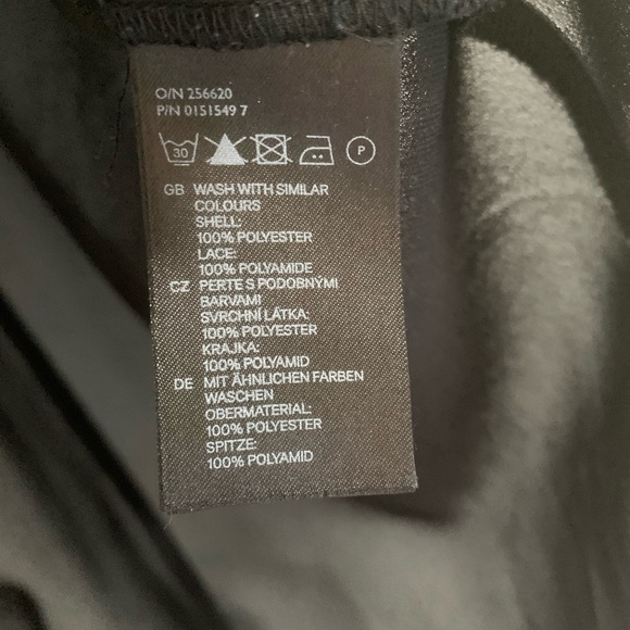 (2/$20) H&M Size 2 Black Work Blouse w/ Lace - Picture 3 of 5